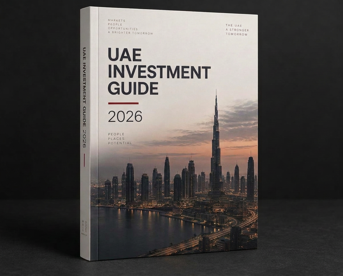 Cover of the UAE Investment Guide 2026 by Realtree Properties, showing the Dubai skyline