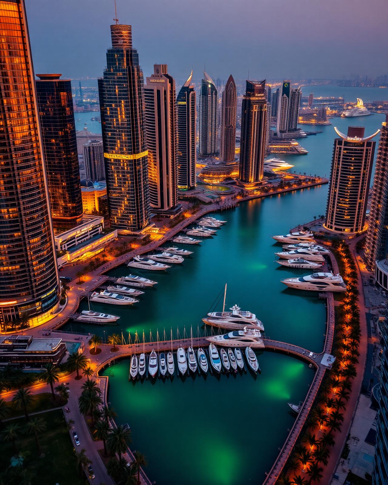 Dubai Marina at dusk